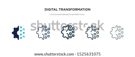 digital transformation icon in different style vector illustration. two colored and black digital transformation vector icons designed in filled, outline, line and stroke style can be used for web,