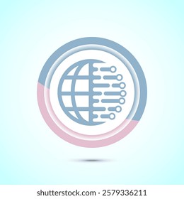 Digital transformation icon. Digitalization sign suitable for mobile apps, and web designs, Pastel color button design