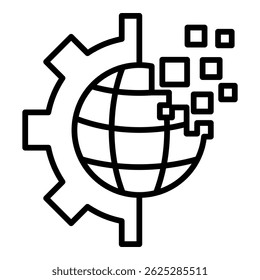 Digital Transformation Icon Element For Design