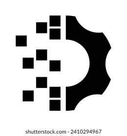 Symbol für digitale Transformation. Zahnradsymbol. Vektorgrafik. EPS10.