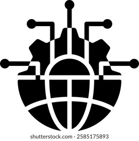 Digital Transformation Icon Glyph Vector Illustration