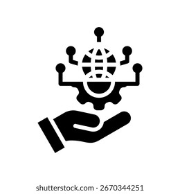 Digital Transformation Icon Glyph Vector Illustration