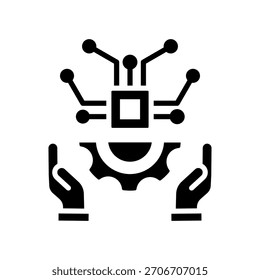 Digitale Transformation Symbol Glyphe Vektorgrafik