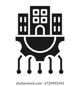 Digital Transformation Icon Glyph Vector Illustration