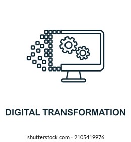 Digital Transformation icon. Line element from digital transformation collection. Linear Digital Transformation icon sign for web design, infographics and more.