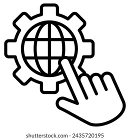 Ilustración de vector de línea de icono de transformación digital