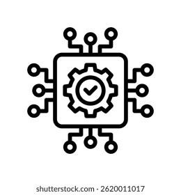 Ilustração de vetor de linha de ícone de transformação digital