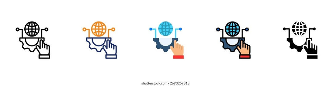 Ícone de transformação digital Ilustração de vetor de vários estilos