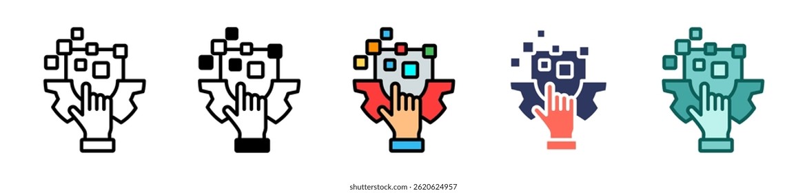 Digital Transformation Icon Multiple Vector Illustration