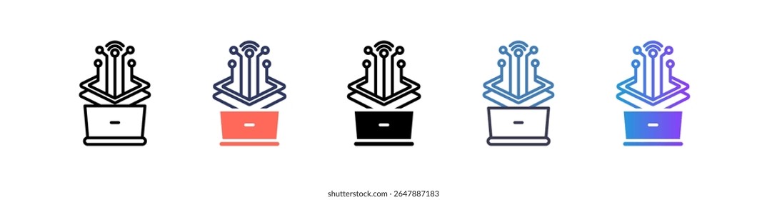 Digital Transformation Icon Multiple Vector Illustration