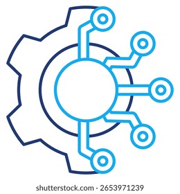 Digitales Transformationssymbol, dargestellt durch die Schaltung Dual Line Stil.