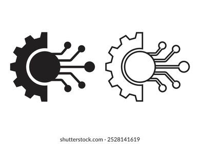 Digital Transformation icon set isolated on white background.  