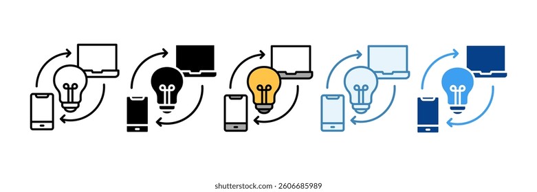 Digital Transformation Icon Set Multiple Style Collection