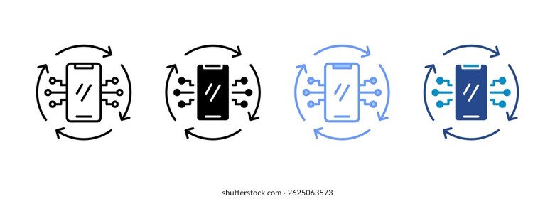 Digital Transformation Icon Set Multiple Style Collection