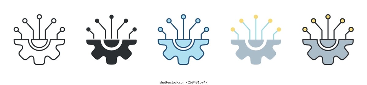 Conjunto de iconos de transformación digital Colección de estilo múltiple