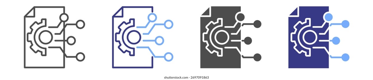 ícone de transformação digital definir vários estilos