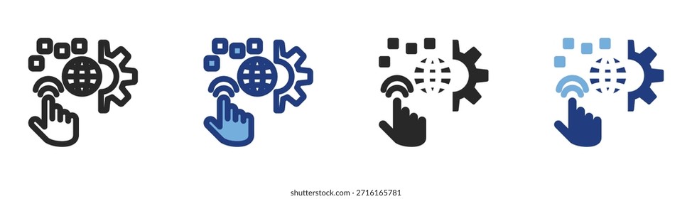 Conjunto de iconos de transformación digital con múltiples estilos Ilustración vectorial