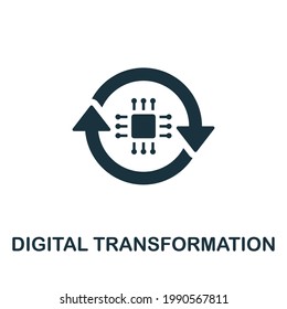 Digital Transformation icon. Simple creative element. Filled monochrome Digital Transformation icon for templates, infographics and banners