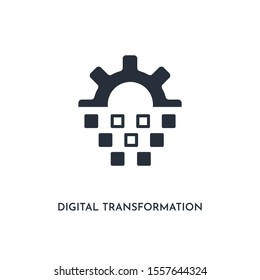 digital transformation icon. simple element illustration. isolated trendy filled digital transformation icon on white background. can be used for web, mobile, ui.