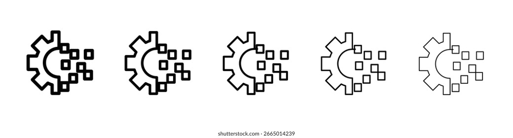 Icono de transformación digital Concepto de símbolo para Diseño web. icono de Vector de línea simple. ilustración de logotipo.