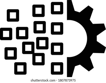 digital transformation icon. Trendy modern flat linear vector digital transformation icon