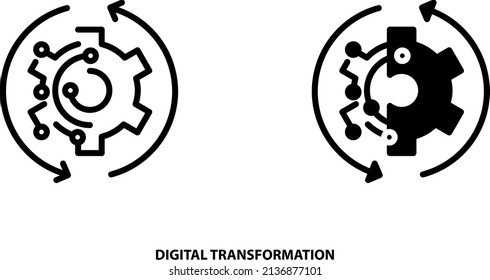 Digital transformation icon, vector illustration