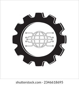 DISEÑO DE SÍMBOLO DE ILUSTRACIÓN DE ICONO DE TRANSFORMACIÓN DIGITAL