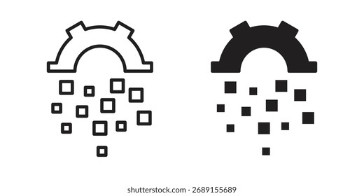 Vetor de ícone de transformação digital em design simples plano, contorno.
