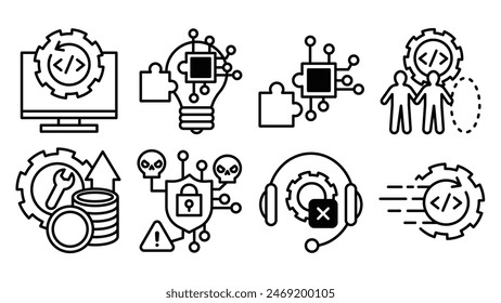 Die Symbole für Probleme der digitalen Transformation sind festgelegt.