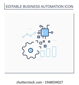 Digital transformation line icon. Integration digital technology into business. Business automation concept.Isolated vector illustration.Editable stroke