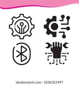 Digital Transformation line icon. linear style sign for mobile concept and web design. Digital technology outline vector icon. AI tech symbol, logo illustration. Vector graphics.