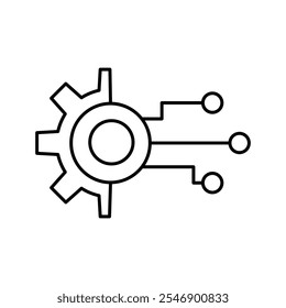 Digital Transformation line icon. vector flat black simple illustration for web and app..eps