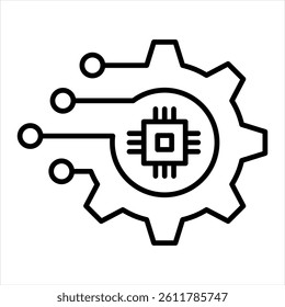 Digital Transformation Line Icon Vector Illustration