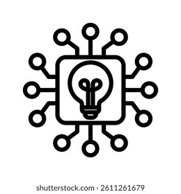 Digital Transformation Line Vector Illustration On White Background.
