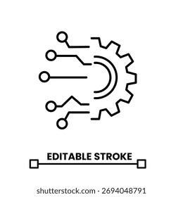 ícone linear de transformação digital. ícone de linha de traçado editável. ilustração de vetor 