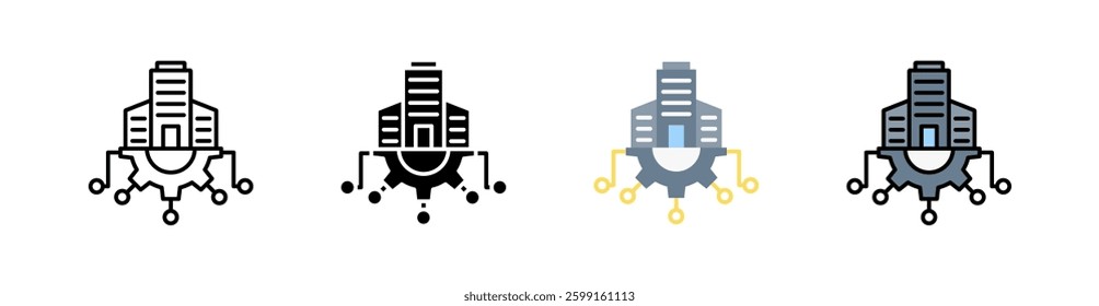 Digital Transformation Multi Style Icon Set Vector