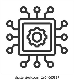 Digital Transformation Outline Icon Vector Illustration
