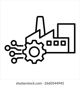 Ilustração do vetor de ícone de contorno de transformação digital