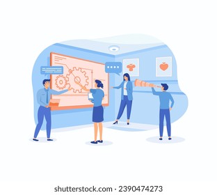 Digital Transformation with people, flat vector modern illustration