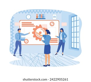 Digital Transformation with people Vector illustration for web banner, infographic, mobile. flat vector modern illustration 