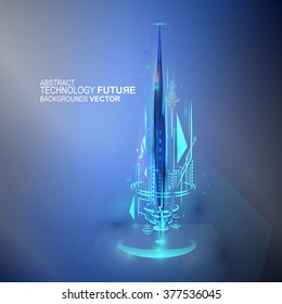 digital transformation quantum computer atom orbits technology future futuristic concept. vector illustration.