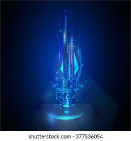 digital transformation quantum computer concept globe network connect space communication. vector illustration background.