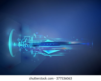 digital transformation quantum computer concept globe network connect space communication. vector illustration background.