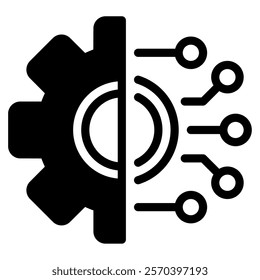 Digital Transformation Tech and AI Innovation icon illustration