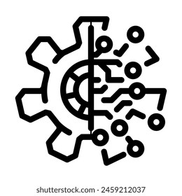 digital transformation tech line icon vector. digital transformation tech sign. isolated contour symbol black illustration