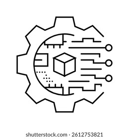 digital transformation tech line icon vector. digital transformation tech sign. isolated contour symbol black illustration