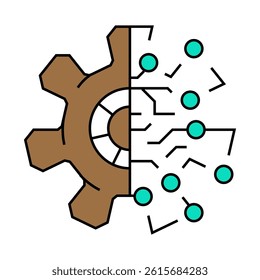 digital transformation tech line icon vector. digital transformation tech sign. isolated symbol illustration