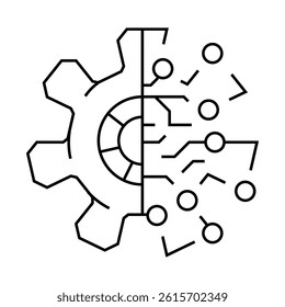 digital transformation tech line icon vector. digital transformation tech sign. isolated contour symbol black illustration