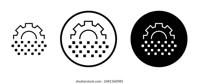 Digital transformation thin line vector icon set.