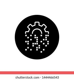 Digital transformation vector icon, data symbol. Simple, flat design for web or mobile app